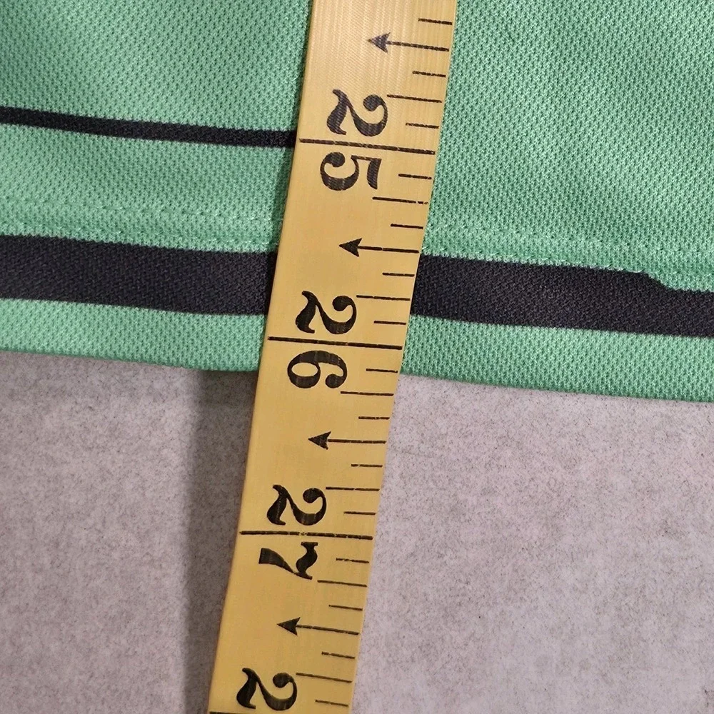 Nike Golf Dri Fit Standard Fit Polo Shirt Lime Green Graphic Stripe Mens Large
